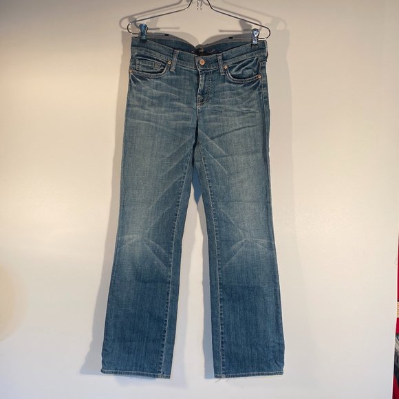 7 Seven for all Mankind Bootcut Denim Blue Jeans Women Size 26 - Picture 2 of 10